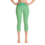 2021 Green Dress Run Pattern Yoga Capri leggings