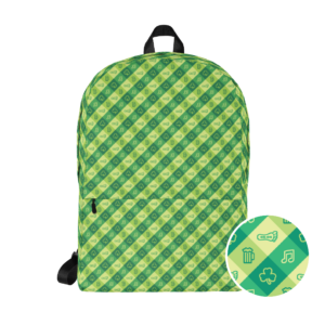 Green Dress Run Pattern Backpack